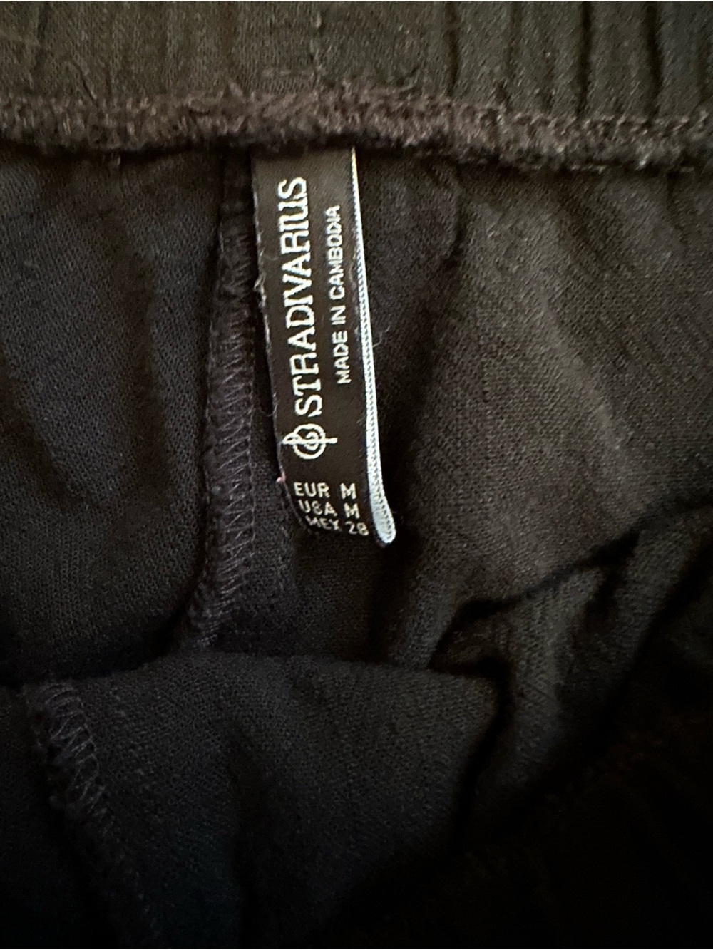 Stradivarius Black Linen Blend Tie Waist Pants Size Medium 1116 - Picture 6 of 6